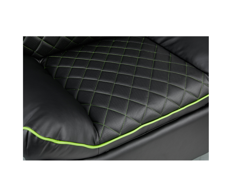 Gaming Chair: Vertex Throne Gaming Sofa Black/Green PVC